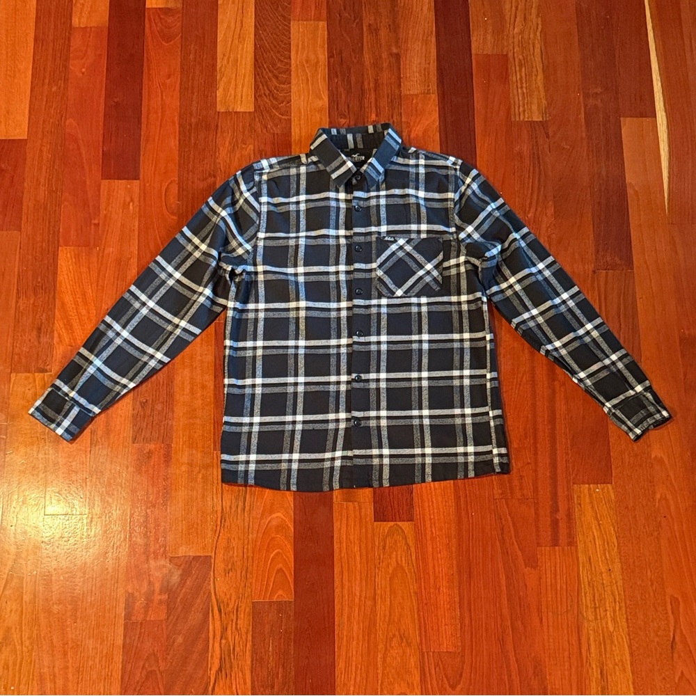 Hollister Black and White Checkered Shirt